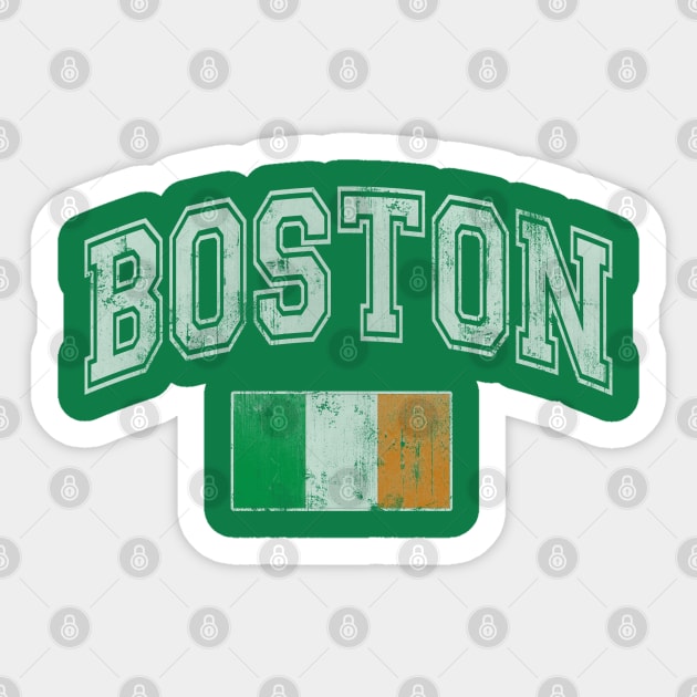 Boston Irish Flag Ireland St Patricks Day Sticker by E